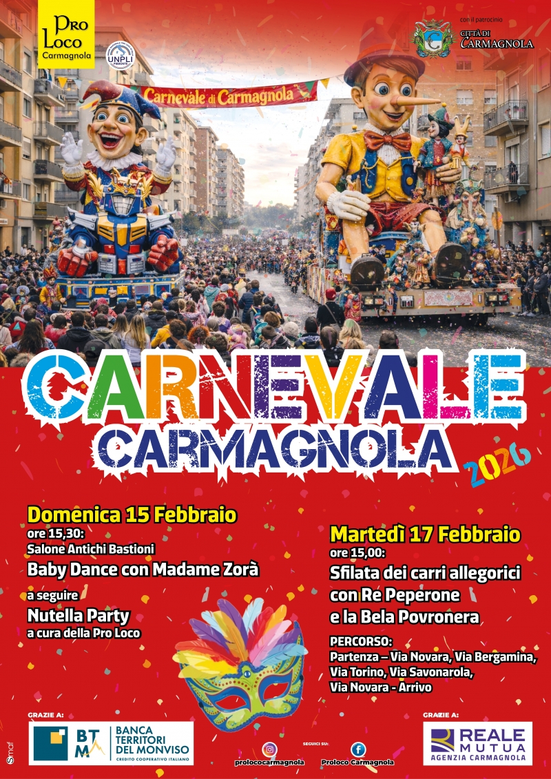 Carnevale di Carmagnola 2026